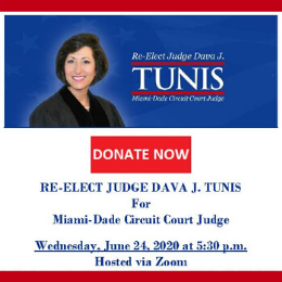 Kelley Kronenberg Presents: Virtual Fundraiser to Re-Elect Judge Dava J. Tunis for Miami-Dade Circuit Court Judge